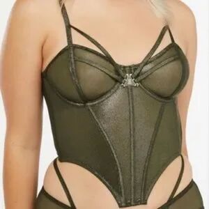Savage X Fenty Lingerie by Rihanna Green Bustier Corset. 2X. Plus. 18-20. NEW.